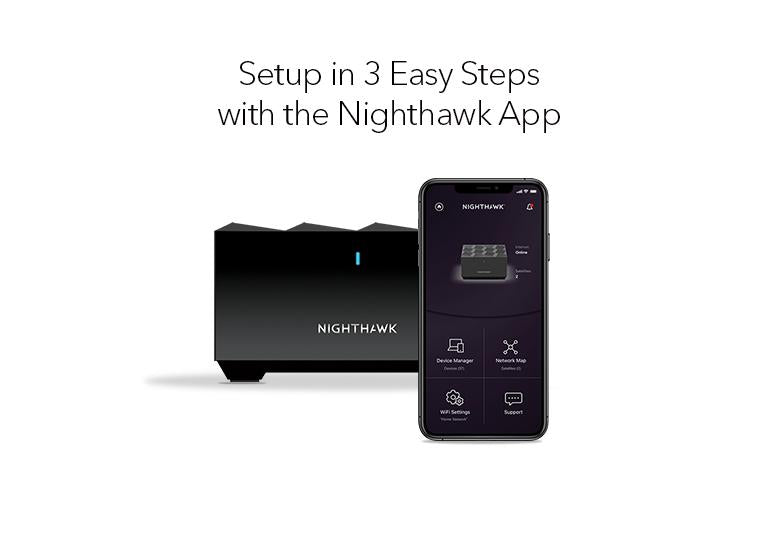 Nighthawk (MK72S) Dual-band AX3000 Mesh WiFi System (2-Pack, 1 Router + 1 Satellite)