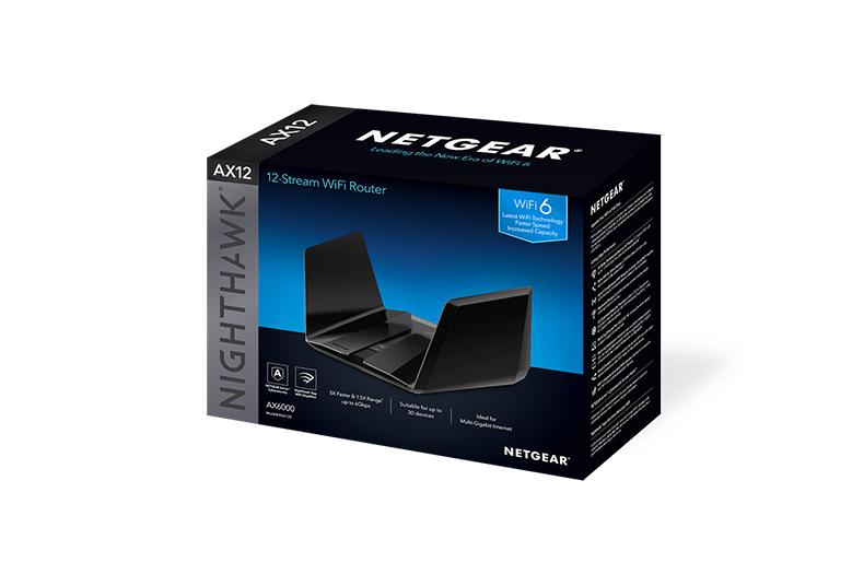 AX6000 WiFi Router (RAX120) Nighthawk 12-Stream Dual-Band WiFi 6 Router, 6Gbps