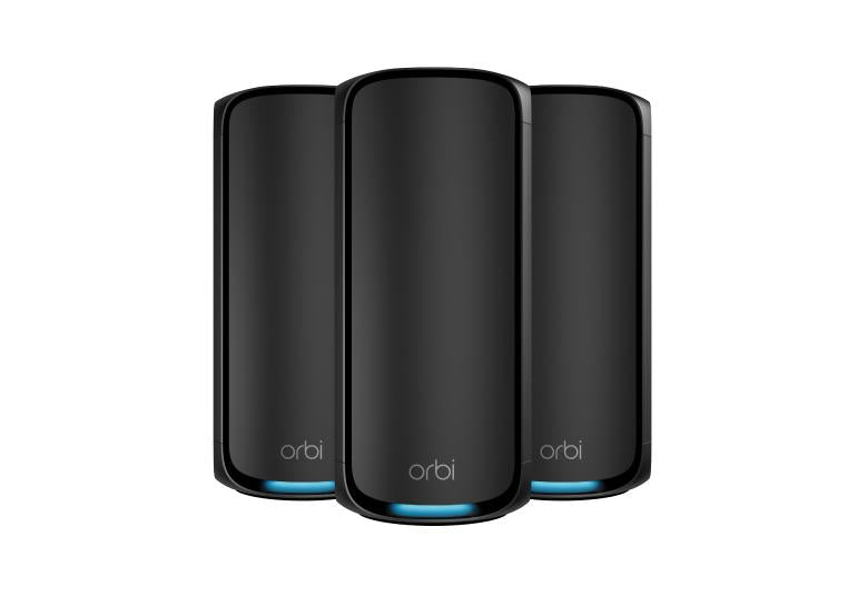Orbi (RBE973S) 四頻 BE27000 WiFi 7 Mesh 無線系統 - 黑色版 (3件裝) - 送 1 年 NETGEAR Armor