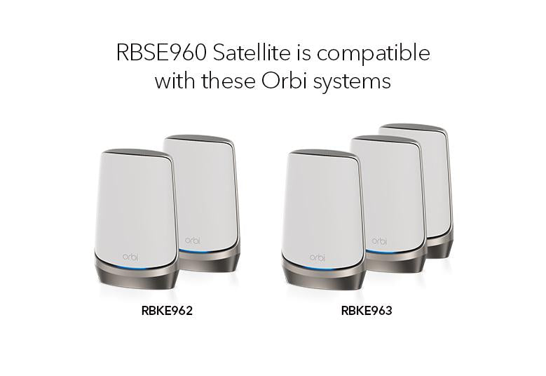 Orbi AXE11000 WiFi Satellite (RBSE960) 960 Series Quad-Band WiFi 6E Mesh Add-on Satellite, 10.8Gbps