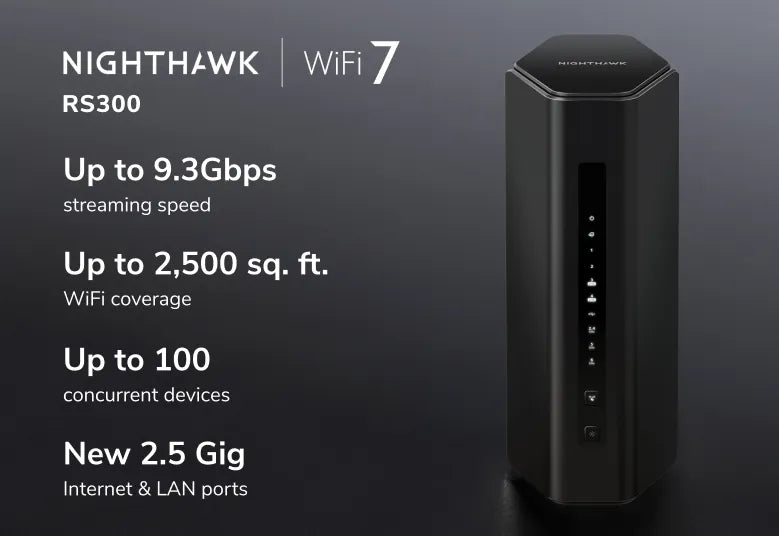 Nighthawk (RS300) 三頻 BE9300 WiFi 7 路由器<BR><p> <font color="#FF3EFF">新低價 </span></font></p>