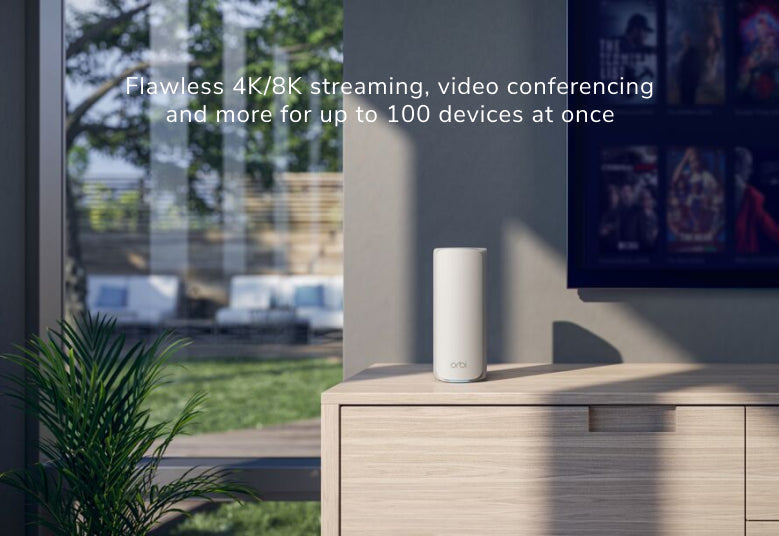 Orbi (RBE772) Tri-band BE11000 Mesh WiFi 7 System (2-Pack, 1 Router + 1 Satellite)