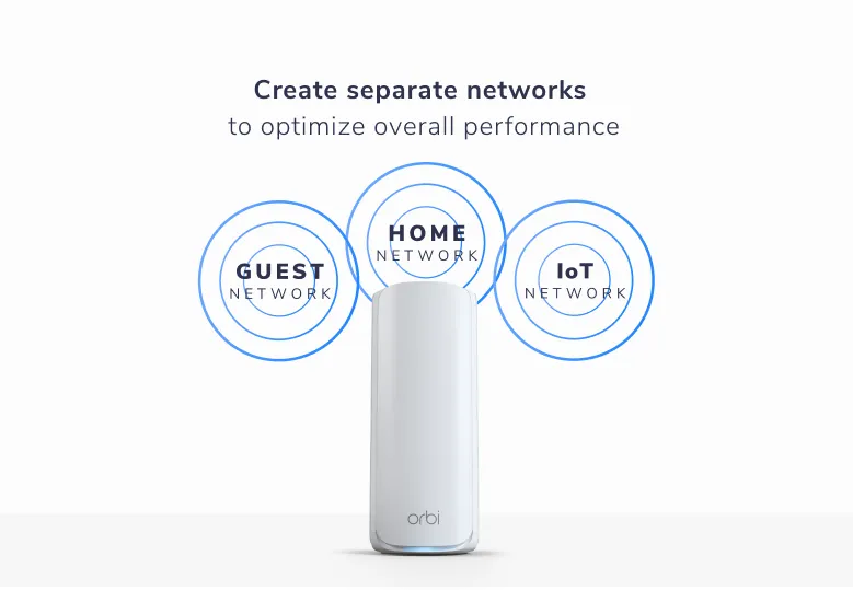 Orbi (RBE773) Tri-band BE11000 Mesh WiFi 7 System (3-Pack, 1 Router + 2 Satellites)