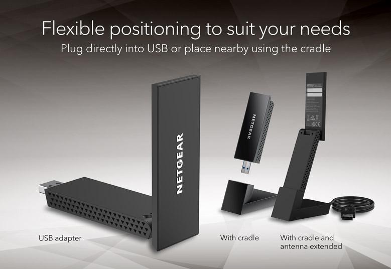 Nighthawk (A8000) Tri-band AXE3000 WiFi 6E USB 3.0 Adatper