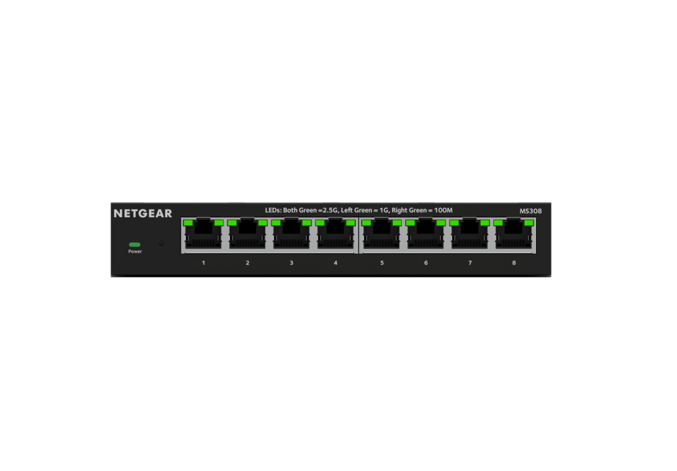 NETGEAR (MS308) 8埠 Multi-Gigabit (2.5G) 非網管Essentials 交換機