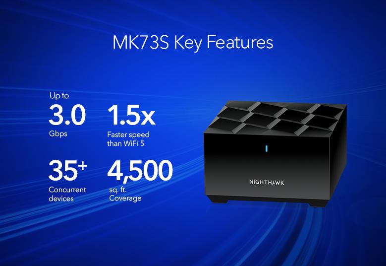 Nighthawk (MK73S) 雙頻 AX3000 Mesh WiFi 無線系統 (3件裝, 1主機 + 2分機)