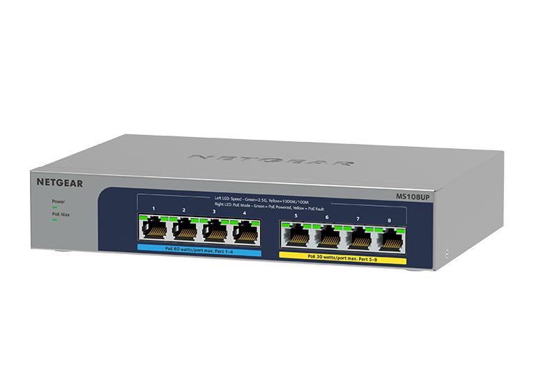 NETGEAR (MS108UP) 8-port Multi-Gigabit (2.5G) Ultra60 PoE++ Ethernet Unmanaged Switch