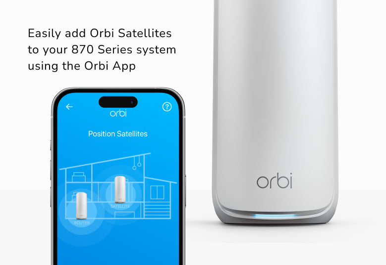 Orbi (RBE870) Tri-band BE21000  Mesh WiFi 7 Add-on Satellite (Need to work with 870 series WiFi System)
