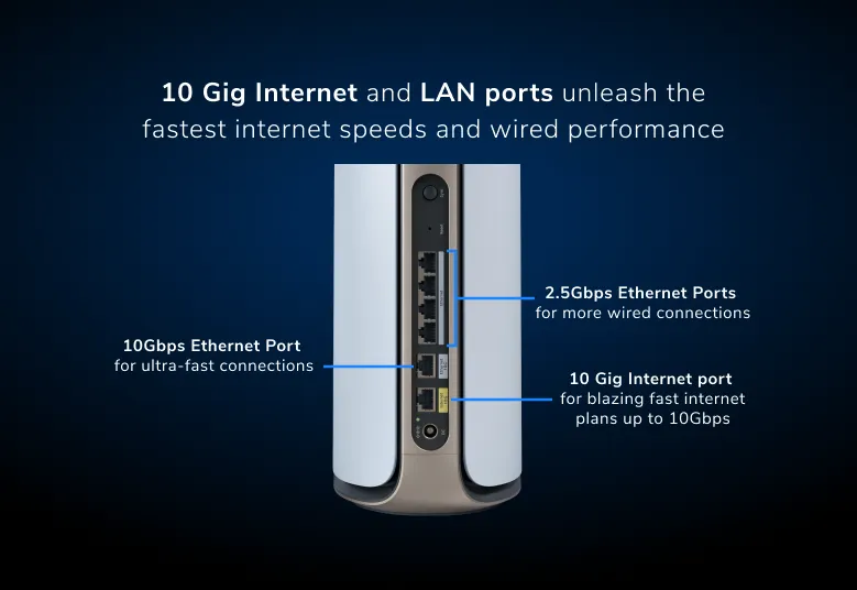 Orbi (RBE971S) Quad-band BE27000 Mesh WiFi 7 Router