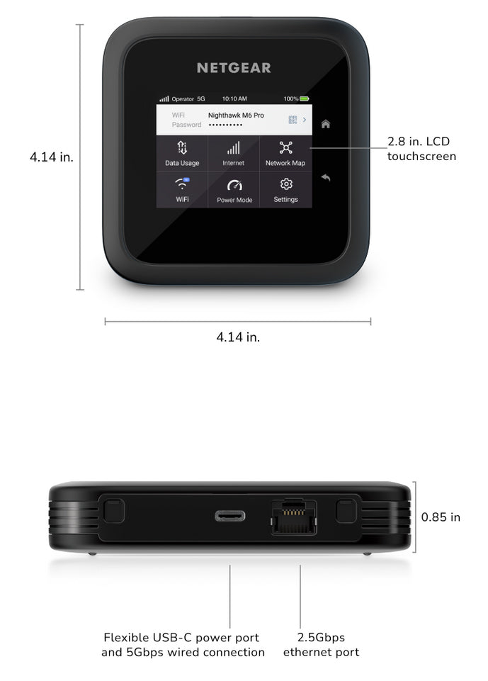 Nighthawk (MR6550) M6 M6 Pro+ 5G mmWave AXE3600 WiFi 6E Mobile Router