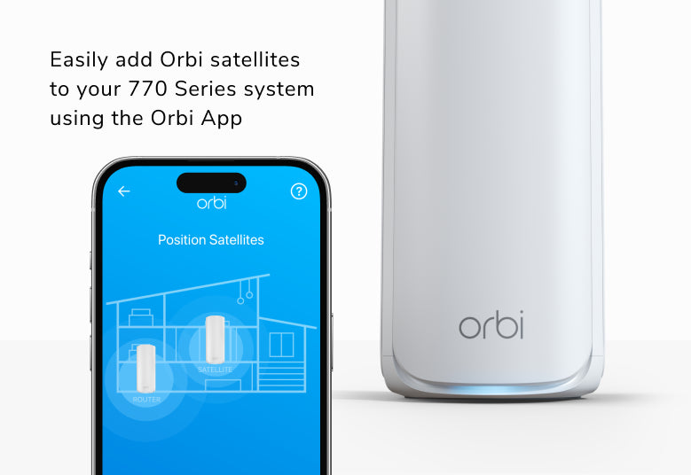 Orbi (RBE770) Tri-band BE11000 Mesh WiFi 7 Add-on Satellite (Need to work with 770 series WiFi System)