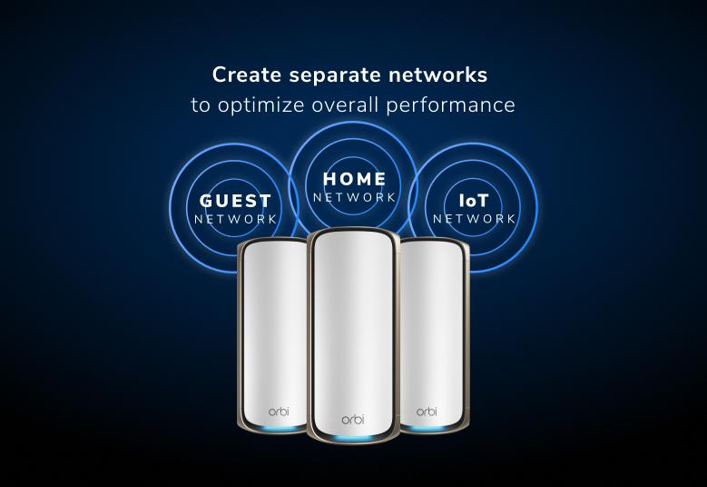 Orbi (RBE973S) Quad-band BE27000 Mesh WiFi 7 System (3-Pack, 1 Router + 2 Satellites)
