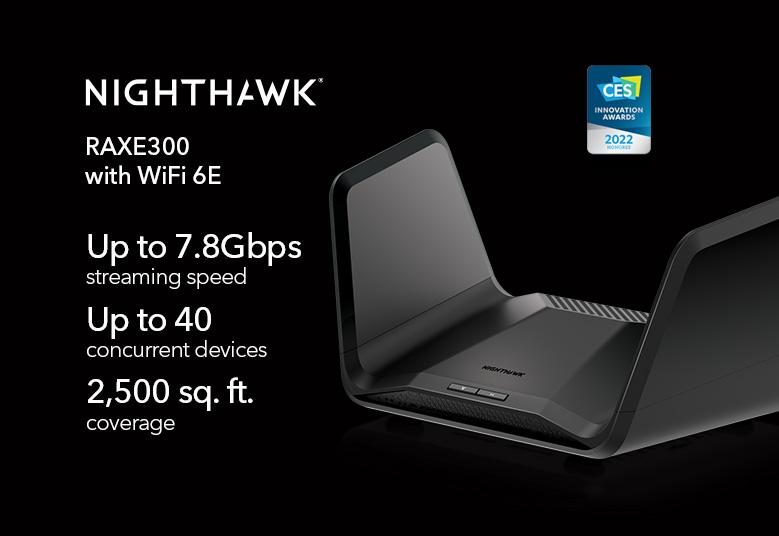 Nighthawk (RAXE300) Tri-band AXE7800 8-stream WiFi 6E Router